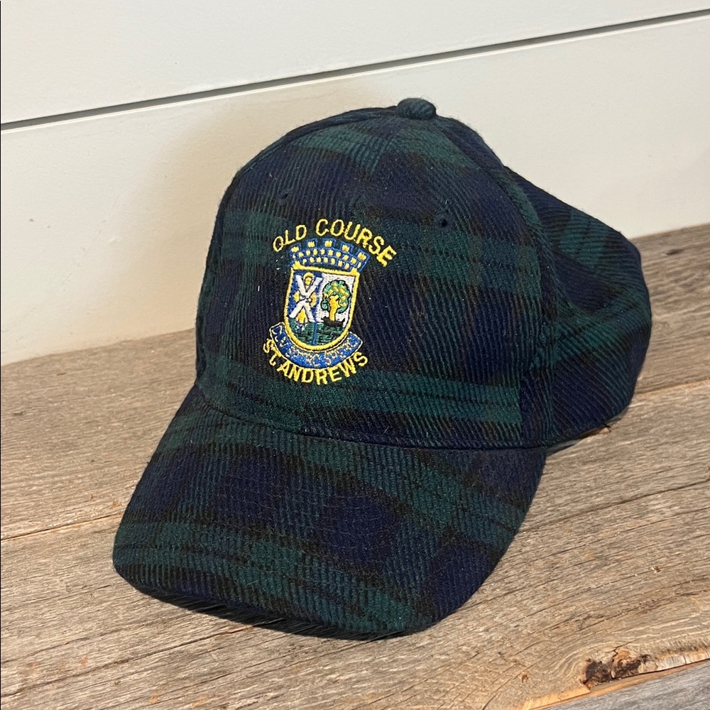 Plaid Baseball Cap - Green & Navy